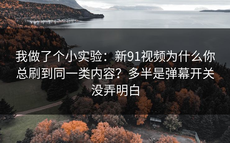 我做了个小实验：新91视频为什么你总刷到同一类内容？多半是弹幕开关没弄明白